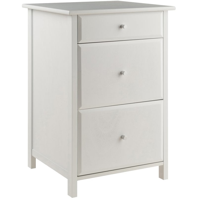 Winsome Delta 3-Drawer Transitional Wooden File Cabinet in White