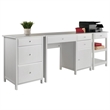 Winsome Delta 3-Piece Transitional Solid Wood Writing Desk Set in White