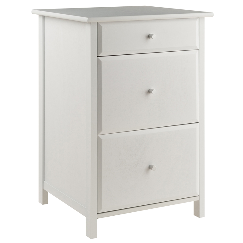 Winsome Delta 3-Piece Transitional Solid Wood Writing Desk Set in White