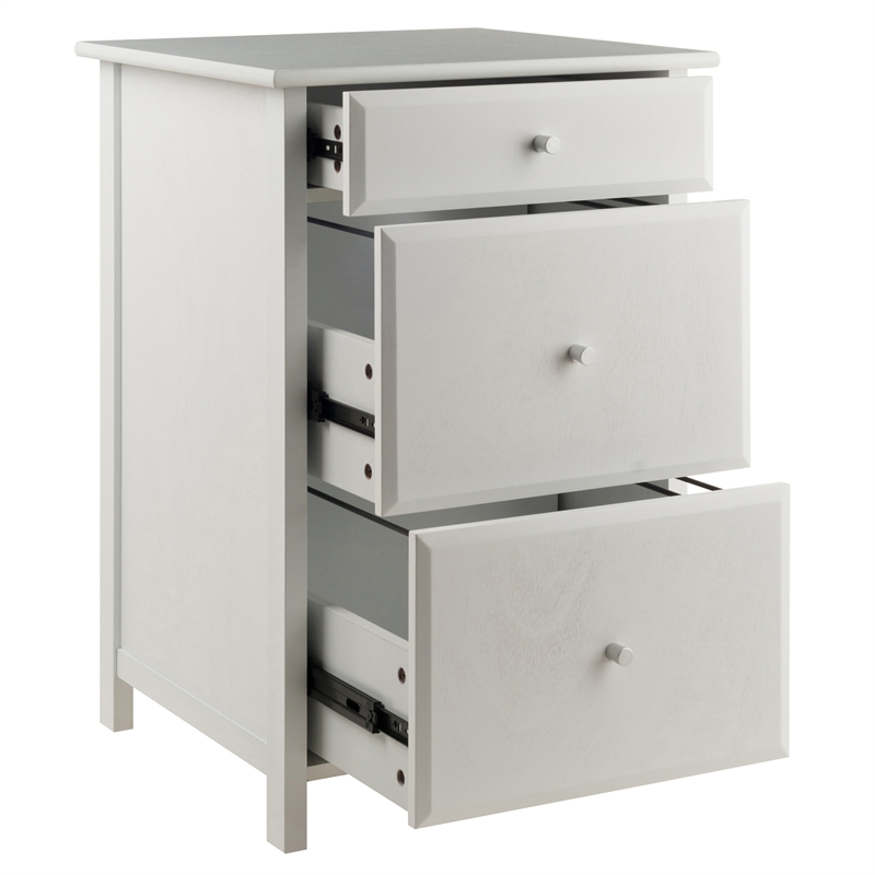 Winsome Delta 3-Piece Transitional Solid Wood Writing Desk Set in White