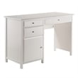 Winsome Delta 3-Piece Transitional Solid Wood Writing Desk Set in White