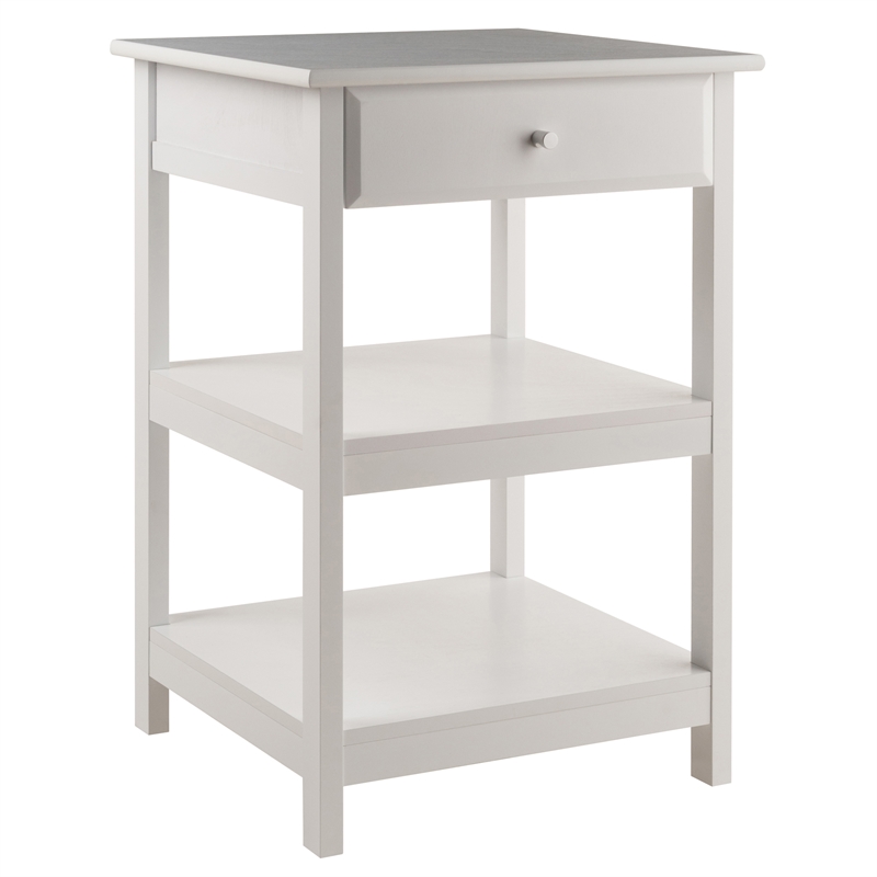 Winsome Delta 3-Piece Transitional Solid Wood Writing Desk Set in White