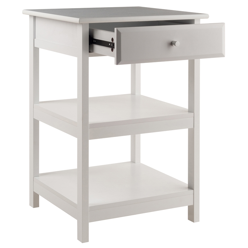 Winsome Delta 3-Piece Transitional Solid Wood Writing Desk Set in White