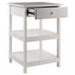 Winsome Delta 3-Piece Transitional Solid Wood Writing Desk Set in White