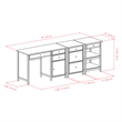 Winsome Delta 3-Piece Transitional Solid Wood Writing Desk Set in White