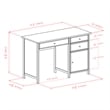 Winsome Delta 3-Piece Transitional Solid Wood Writing Desk Set in White