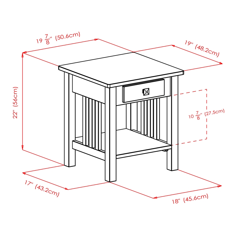 Winsome Stafford Transitional Solid Wood Storage End Table in Oyster Gray