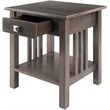 Winsome Stafford Transitional Solid Wood Storage End Table in Oyster Gray
