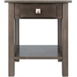 Winsome Stafford Transitional Solid Wood Storage End Table in Oyster Gray