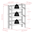 Winsome Torino 3 Shelf Solid Wood Folding Basket Bookcase in Black
