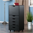 Winsome Halifax 5-Drawer Tall Door Contemporary Wood Storage Cabinet in Black