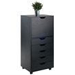 Winsome Halifax 5-Drawer Tall Door Contemporary Wood Storage Cabinet in Black