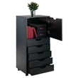 Winsome Halifax 5-Drawer Tall Door Contemporary Wood Storage Cabinet in Black