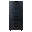Winsome Halifax 5-Drawer Tall Door Contemporary Wood Storage Cabinet in Black