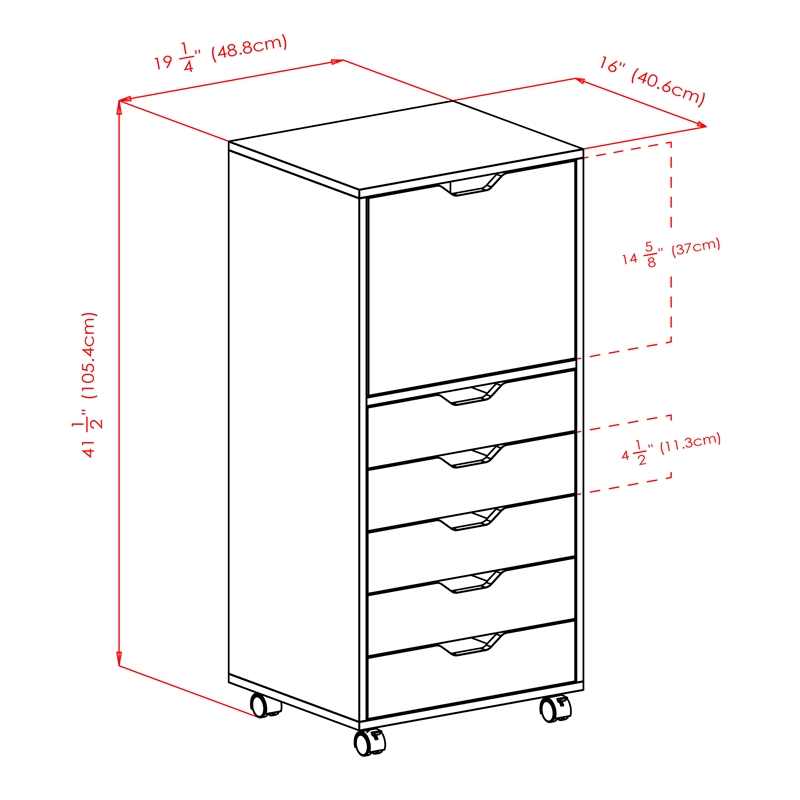 Winsome Halifax 5-Drawer Tall Door Contemporary Wood Storage Cabinet in Black