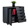 Winsome Halifax 5-Drawer Wide Door Transitional Wood Storage Cabinet in Black