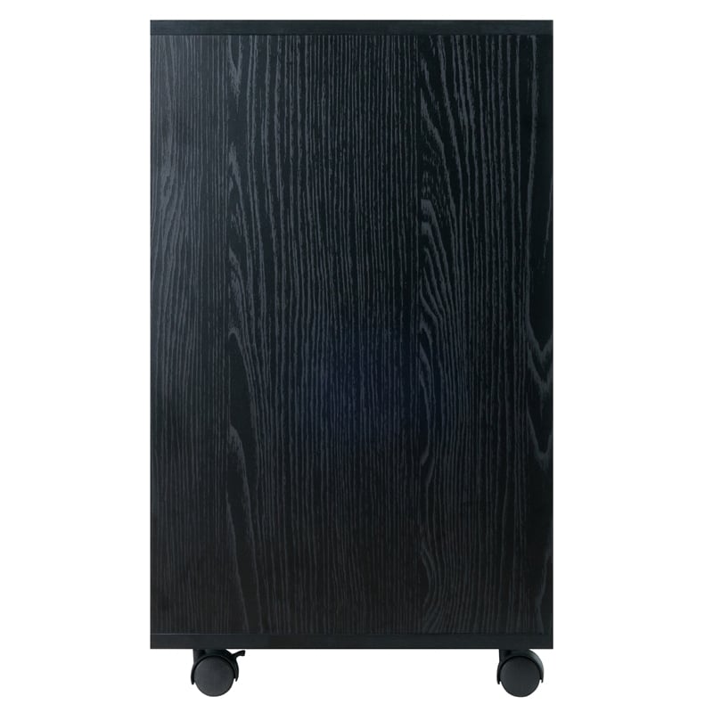 Winsome Halifax 5-Drawer Wide Door Transitional Wood Storage Cabinet in Black