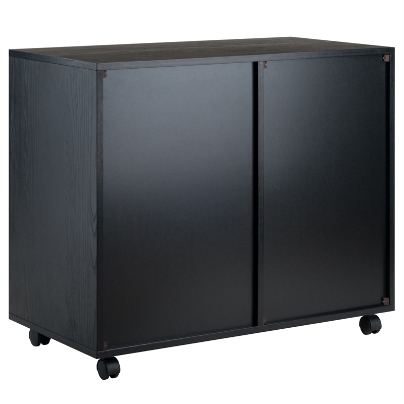 Winsome Halifax 5-Drawer Wide Door Transitional Wood Storage Cabinet in Black