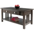 Winsome Stafford Transitional Solid Wood Storage Coffee Table in Oyster Gray