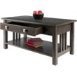 Winsome Stafford Transitional Solid Wood Storage Coffee Table in Oyster Gray