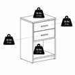 Winsome Molina 2-Drawer Transitional Wood End Table in Ash Gray