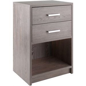 winsome molina 2 drawer transitional wooden side table