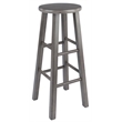 Winsome Ivy 29&quot Transitional Solid Wood Bar Stool in Rustic Gray