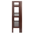 Winsome Torino 3 Shelf Solid Wood Folding Basket Bookcase in Walnut and Black