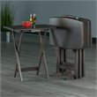 Winsome Dorian 5-Piece Transitional Solid Wood Snack Table Set in Oyster Gray
