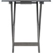 Winsome Dorian 5-Piece Transitional Solid Wood Snack Table Set in Oyster Gray