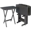 Winsome Dorian 5-Piece Transitional Solid Wood Snack Table Set in Oyster Gray