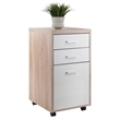 Winsome Kenner 3-Drawer Wooden Mobile File Cabinet in Reclaimed Wood and White