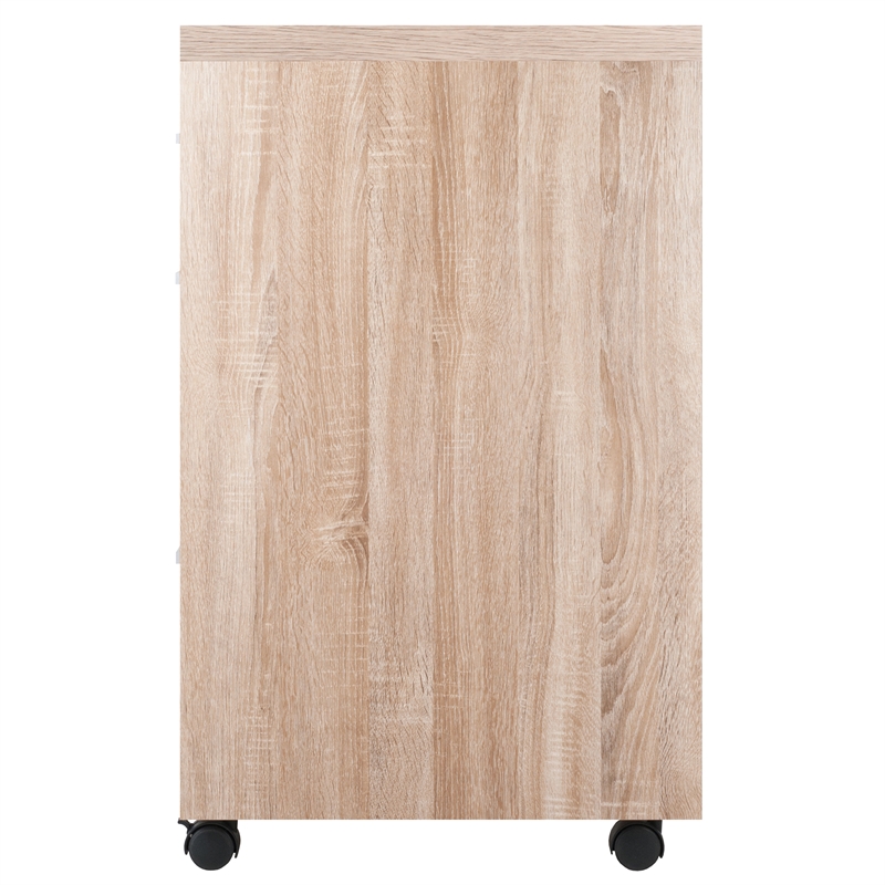 Winsome Kenner 3-Drawer Wooden Mobile File Cabinet in Reclaimed Wood and White