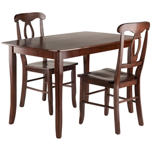 Winsome Inglewood 3-Piece 47&quot Transitional Solid Wood Dining Set in Walnut