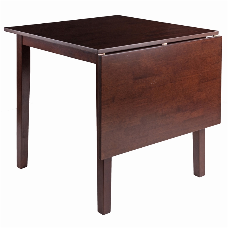 Winsome Perrone 3-Piece Solid Wood Dining Set with Ladder Back Chairs in Walnut