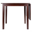 Winsome Perrone 3-Piece Solid Wood Dining Set with Ladder Back Chairs in Walnut