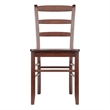 Winsome Perrone 3-Piece Solid Wood Dining Set with Ladder Back Chairs in Walnut
