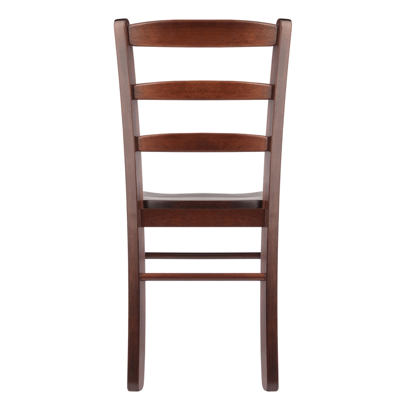 Winsome Perrone 3-Piece Solid Wood Dining Set with Ladder Back Chairs in Walnut