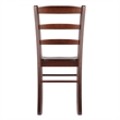 Winsome Perrone 3-Piece Solid Wood Dining Set with Ladder Back Chairs in Walnut