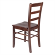 Winsome Perrone 3-Piece Solid Wood Dining Set with Ladder Back Chairs in Walnut