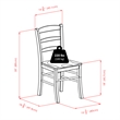 Winsome Perrone 3-Piece Solid Wood Dining Set with Ladder Back Chairs in Walnut