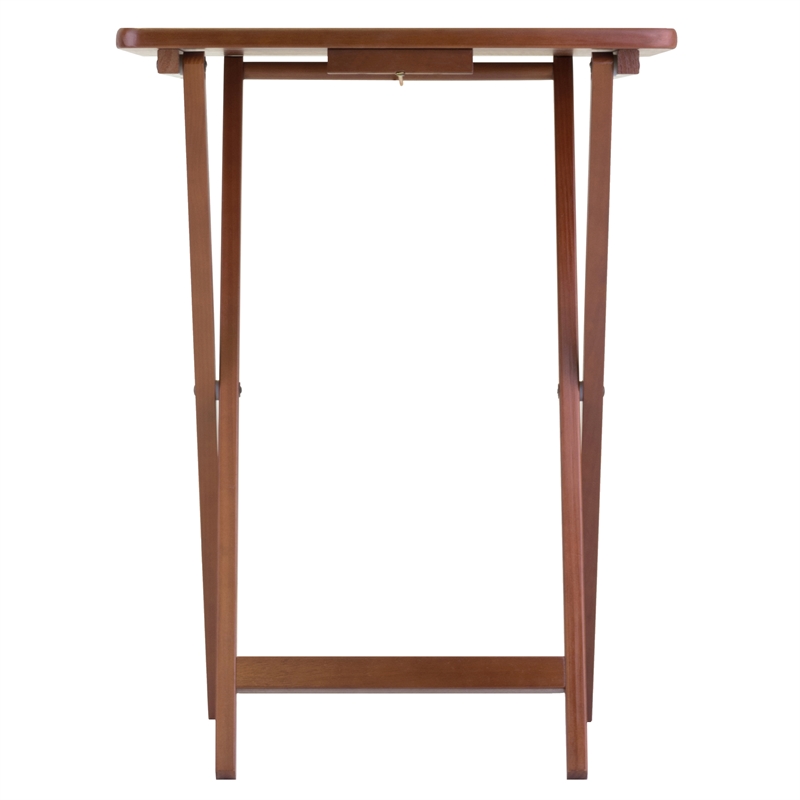 Winsome Alex 5-Piece Transitional Solid Wood Snack Table Set in Walnut