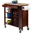 Winsome Marissa Transitional Solid Wood Kitchen Cart in Walnut and Natural