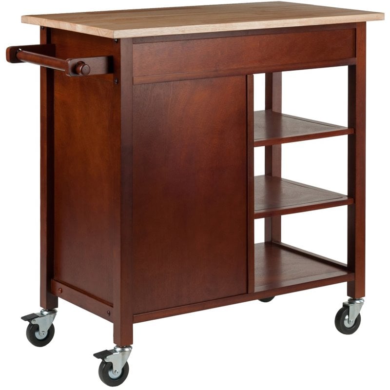 Winsome Marissa Transitional Solid Wood Kitchen Cart In Walnut And   2005247 14 L 