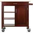 Winsome Marissa Transitional Solid Wood Kitchen Cart in Walnut and Natural