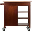 Winsome Marissa Transitional Solid Wood Kitchen Cart in Walnut and Natural