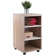 Winsome Kenner 3 Shelf Mobile Pedestal Wood Bookcase in Reclaimed Wood and White