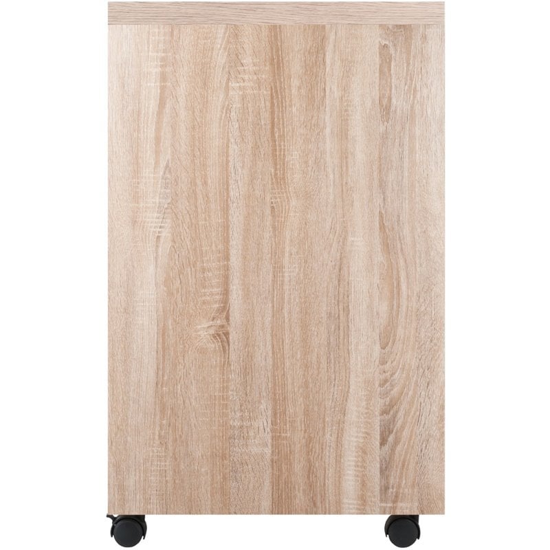 Winsome Kenner 3 Shelf Mobile Pedestal Wood Bookcase in Reclaimed Wood and White