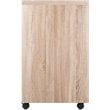 Winsome Kenner 3 Shelf Mobile Pedestal Wood Bookcase in Reclaimed Wood and White