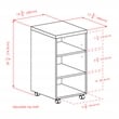 Winsome Kenner 3 Shelf Mobile Pedestal Wood Bookcase in Reclaimed Wood and White
